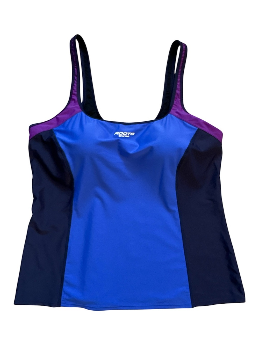 Roots Swim Tri-Colour Tank Style Tankini Sport Swim Top Size 18